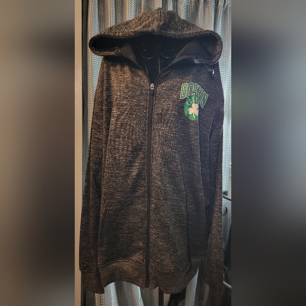 Boston Celtics Gray Zip Hoodie
